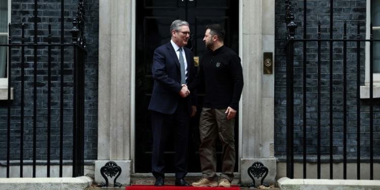 Zelensky's visit to Downing Street is his second since Keir Starmer became prime minister in July. ©AFP