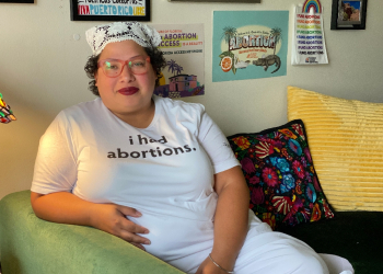 Stephanie Loraine Pineiro, executive director of the abortion fund Florida Access Network, at her home in Orlando, Florida, on October 7, 2024 / ©AFP