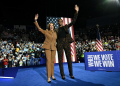 Kamala Harris and Michelle Obama at their campaign rally in Kalamazoo, Michigan / ©AFP