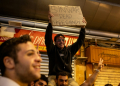 People in Jerusalem celebrate after the Israeli military confirmed the death of Hamas leader Yahya Sinwar. ©AFP