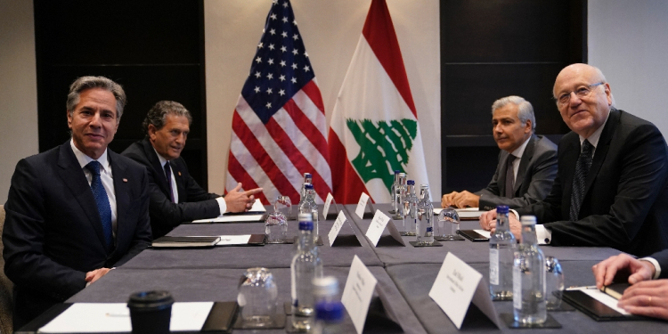 US Secretary of State Antony Blinken and Lebanon's Prime Minister Najib Mikati met in London / ©AFP