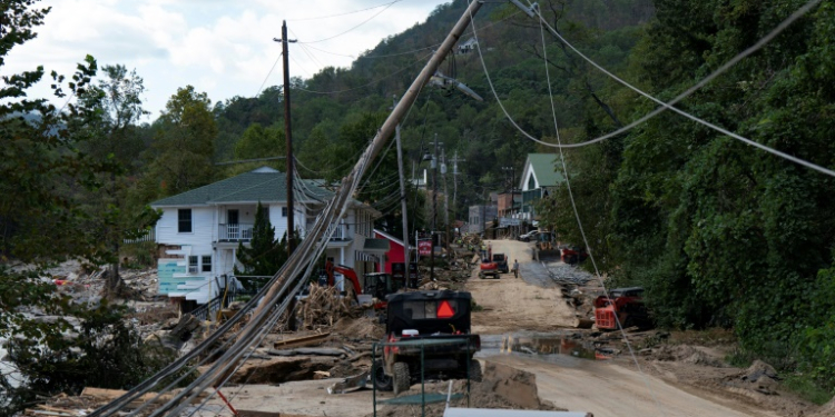 Parts of Chimney Rock in North Carolina were destroyed by raging floodwaters from deadly Hurricane Helene, a storm which has devastated several parts of the US Southeast. ©AFP