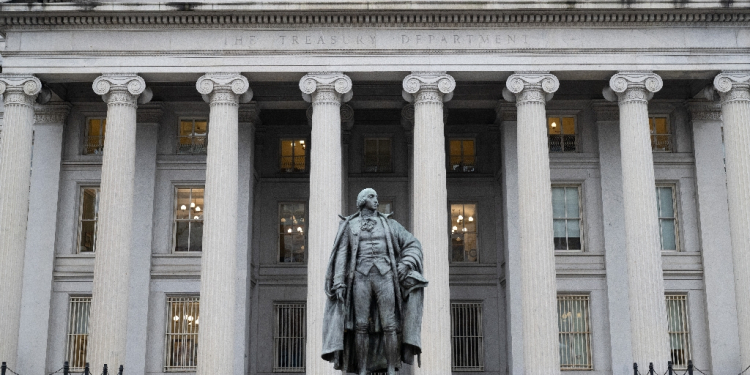 The US Treasury Department said the budget deficit rose in fiscal year 2024, hitting the third-largest on record. / ©AFP