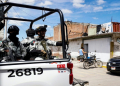 National Guard members patrol outside a rehabilitation center where gunmen killed four people in Mexico's Guanajuato state. ©AFP