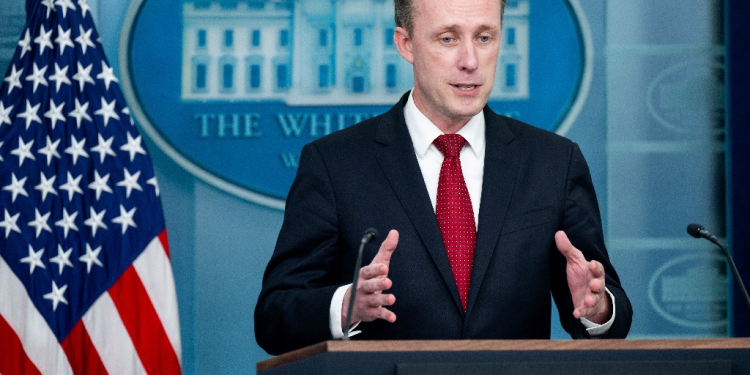 National Security Advisor Jake Sullivan speaks to media in the White House on October 1, 2024 / ©AFP