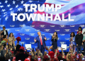 Donald Trump dances to music after ending questions early at his latest televised town hall / ©AFP