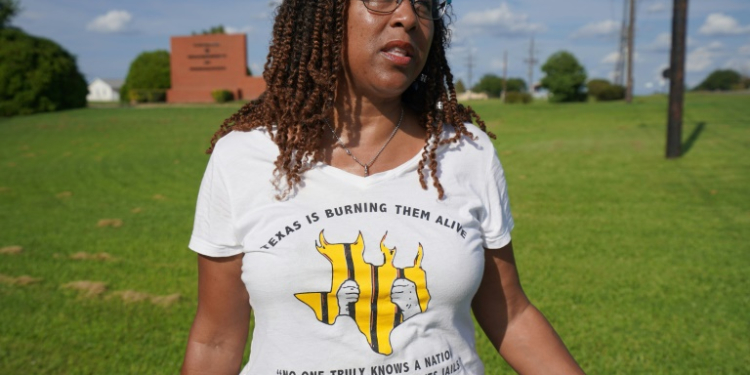 Amite Dominick, founder and president of Texas Prisons Community Advocates, says inmates are suffering in high heat in the state's penitentiaries. ©AFP