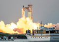 The SpaceX Starship megarocket launches on a test flight from Starbase near Boca Chica, Texas  . ©AFP