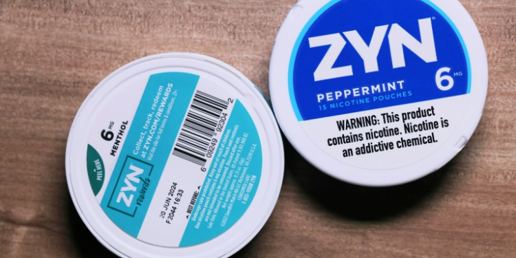 Nicotine pounches are heavily promoted on social media by "Zynfluencers" -- a play on the name of the top selling brand, Zyn. ©AFP