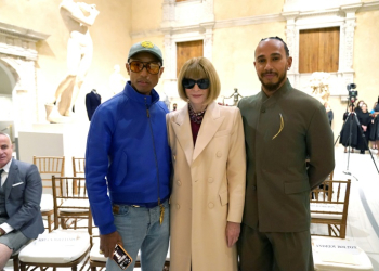 Pharrell Williams (L) and Formula One driver Lewis Hamilton (R), shown here with Anna Wintour, are among the co-sponsors of the 2025 Met Gala. ©AFP