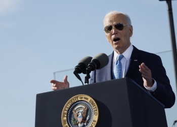 US President Joe Biden played up his administration's efforts to modernize US infrastructure as he unveiled funding towards ports / ©AFP