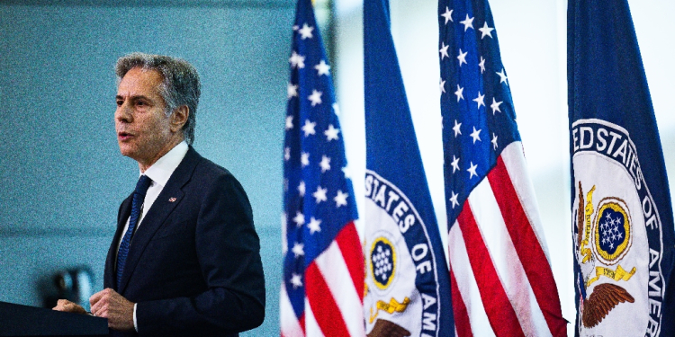 US Secretary of State Antony Blinken delivers remarks at the Foreign Service Institute in Arlington, Virginia / ©AFP