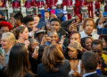 Vice President Kamala Harris greets supporters at a rally at HBCU South Carolina State University in February 2024 / ©AFP