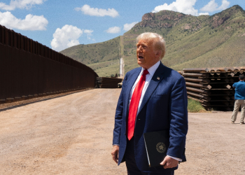 Donald Trump -- pictured at the US-Mexico border on August 22, 2024 south of Sierra Vista, Arizona -- has a history of divisive racial rhetoric / ©AFP