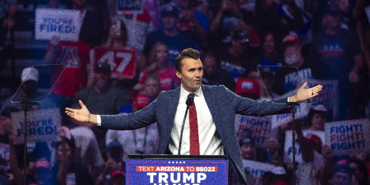 Conservative activist Charlie Kirk has Donald Trump's ear -- as well as the attention of right-leaning American youths / ©AFP