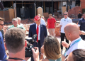 Republican presidential nominee Donald Trump -- pictured inspecting hurricane damage in Valdosta, Georgia -- has been to the state multiple times during the campaign / ©AFP