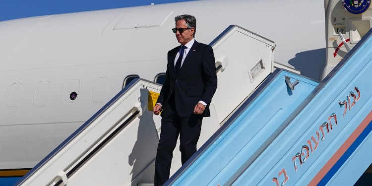 US Secretary of State Antony Blinken lands in Israel on his 11th visit to the Middle East since the Gaza war began last year / ©AFP