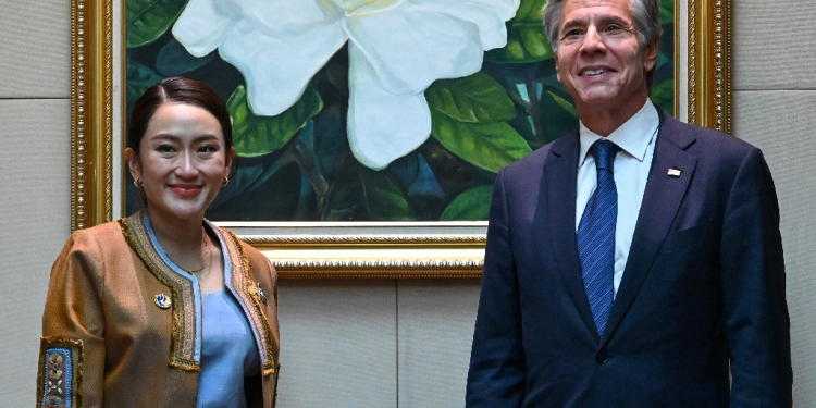 US Secretary of State Antony Blinken  meets with Thailand's Prime Minister Paetongtarn Shinawatra during a summit in Vientiane, Laos / ©AFP