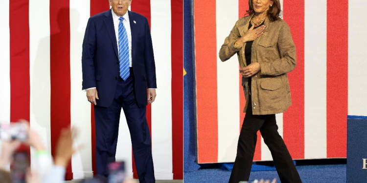 Donald Trump and Kamala Harris are caught in one of the tightest US elections in memory / ©AFP