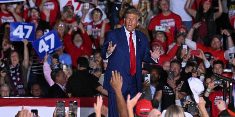 Donald Trump at a campaign rally in Novi, Michigan / ©AFP