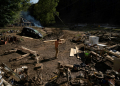 The devastation from Hurricane Helene is seen in North Carolina's Black Mountain on October 3, 2024. ©AFP