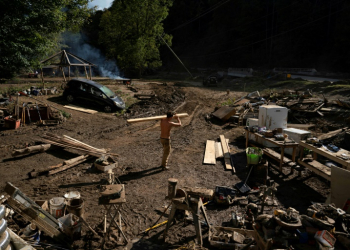 The devastation from Hurricane Helene is seen in North Carolina's Black Mountain on October 3, 2024. ©AFP