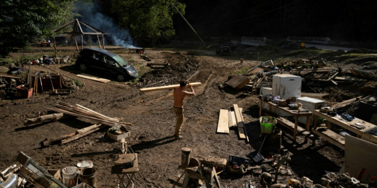 The devastation from Hurricane Helene is seen in North Carolina's Black Mountain on October 3, 2024. ©AFP