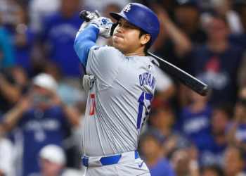 Los Angeles Dodgers superstar Shohei Ohtani hits his 50th home run of the Major League Baseball season. ©AFP