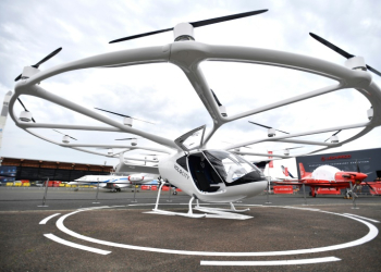 German startup Volocopter is among the companies working in the burgeoning 'electric vertical take-off and landing' (eVTOL) sector. ©AFP