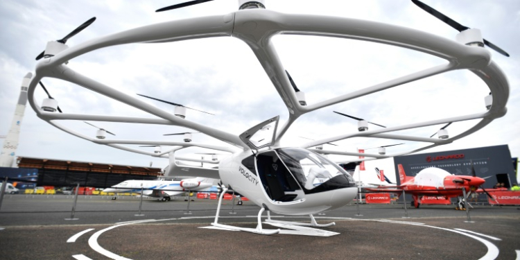 German startup Volocopter is among the companies working in the burgeoning 'electric vertical take-off and landing' (eVTOL) sector. ©AFP