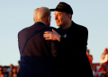 Elon Musk, pictured (right) with Donald Trump at a campaign rally at the Butler Farm Show fairgrounds on October 05, 2024 in Butler, Pennsylvania, has donated $75 million to Trump's reelection effort. ©AFP