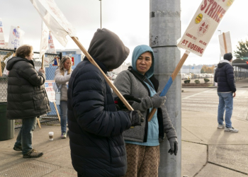 Boeing factory workers remain on strike after rejecting the company's latest contract offer on October 23 . ©AFP