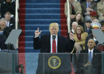 Donald Trump, seen here at his 2017 inauguration, will be the first American former president in over a century to return to the White House for a non-consecutive second term. ©AFP