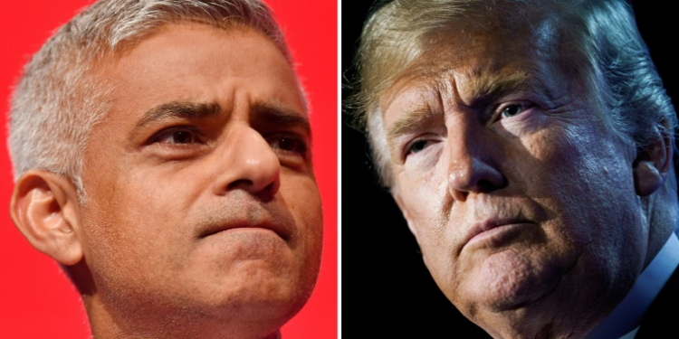 London Mayor Sadiq Khan has had a long-running war of words with Donald Trump. ©AFP