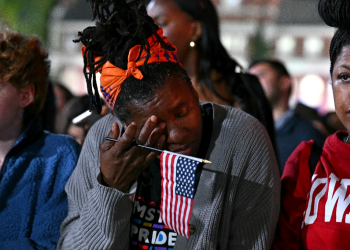 Kamala Harris supporters at an election night event at Howard University in Washington / ©AFP