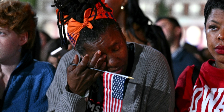 Kamala Harris supporters at an election night event at Howard University in Washington / ©AFP