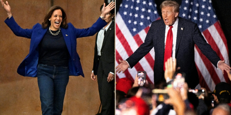 Kamala Harris and Donald Trump will make a final blitz of the US swing states / ©AFP