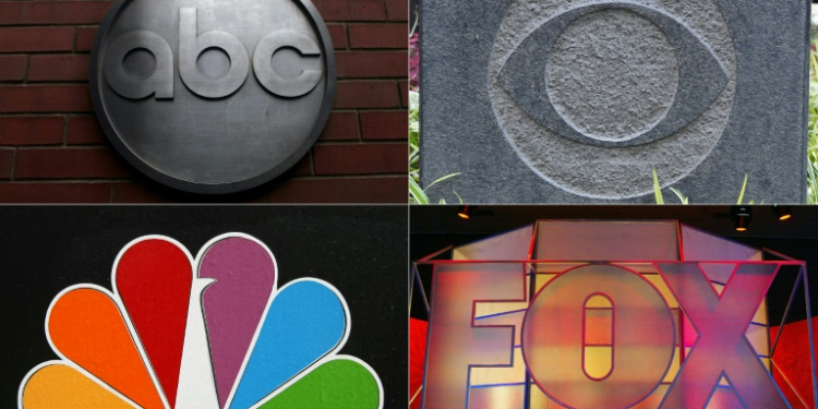 In the US, major TV networks like NBC, ABC, CBS and FOX cover the entire country, but are operated by local affiliates. ©AFP