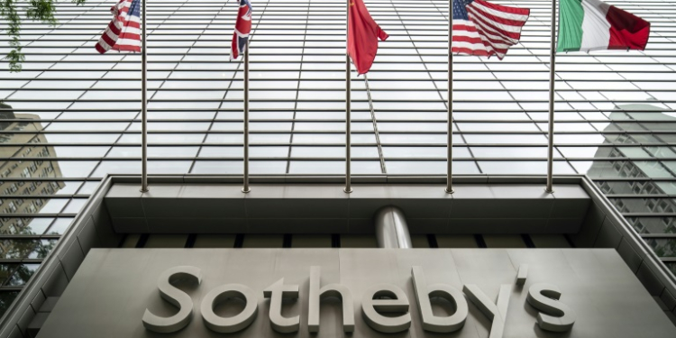 The headquarters of the auction house Sotheby's in New York as seen on June 17, 2019 . ©AFP