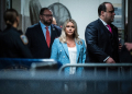 Karoline Leavitt was a regular presence beside Donald Trump during his campaign, including for his criminal trial in New York  / ©AFP