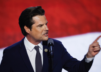 Matt Gaetz, President-elect Donald Trump's pick to be attorney general, speaking at the Republican National Convention / ©AFP