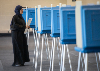 Voters cast their ballots during Michigan's early voting period on October 29, 2024 in Dearborn, Michigan / ©AFP