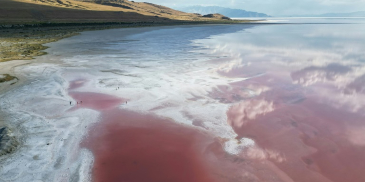 Great Salt Lake in Utah is one of the largest bodies of landlocked salt water in the world, but park managers say it is not a good place to brine a turkey. ©AFP