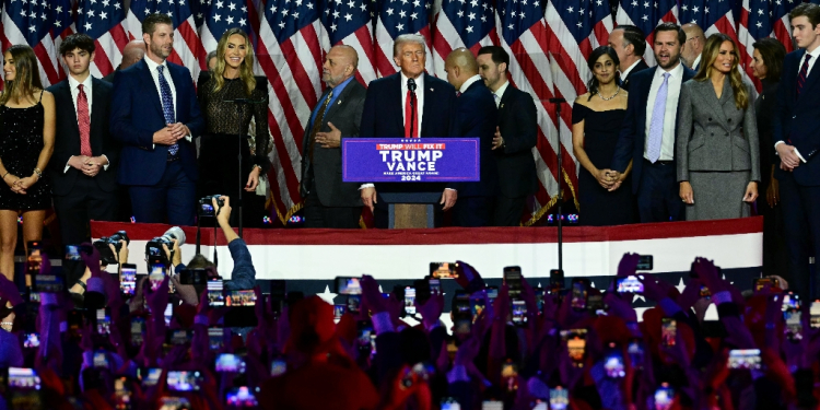 Donald Trump celebrated his 2024 election victory with his relatives / ©AFP