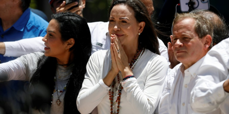 Venezuelan opposition leader Maria Corina Machado was blocked from running in the July election. ©AFP