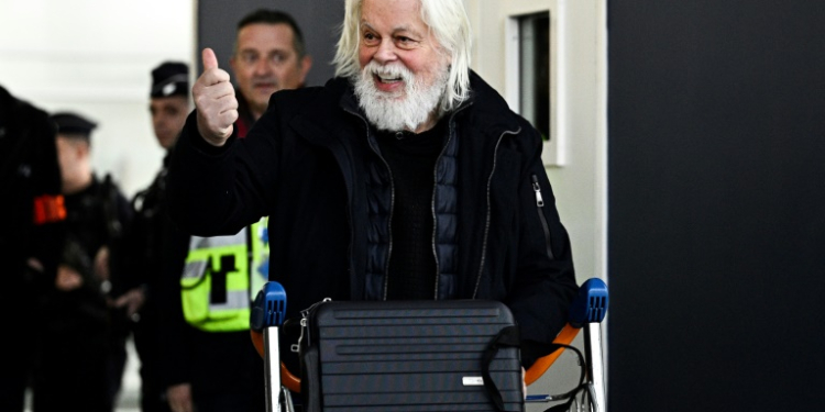 Freed anti-whaling activist Paul Watson was released after Denmark refused the Japanese extradition request over a 2010 clash with whalers. ©AFP