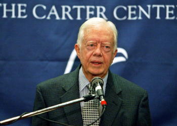 Former US President Jimmy Carter, pictured at a 2004 press conference, was a noted humanitarian in his post-presidency / ©AFP