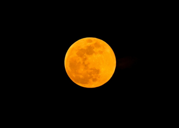 A supermoon rises over Singapore on October 17, 2024. ©AFP