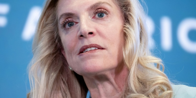 White House National Economic Council director Lael Brainard, seen in April 2024, warned that sweeping tariffs could hit prices hard. ©AFP