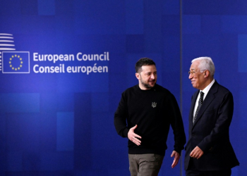 Ukraine's President Volodymyr Zelensky attended the last EU summit in Brussels before Donald Trump returns to the White House . ©AFP